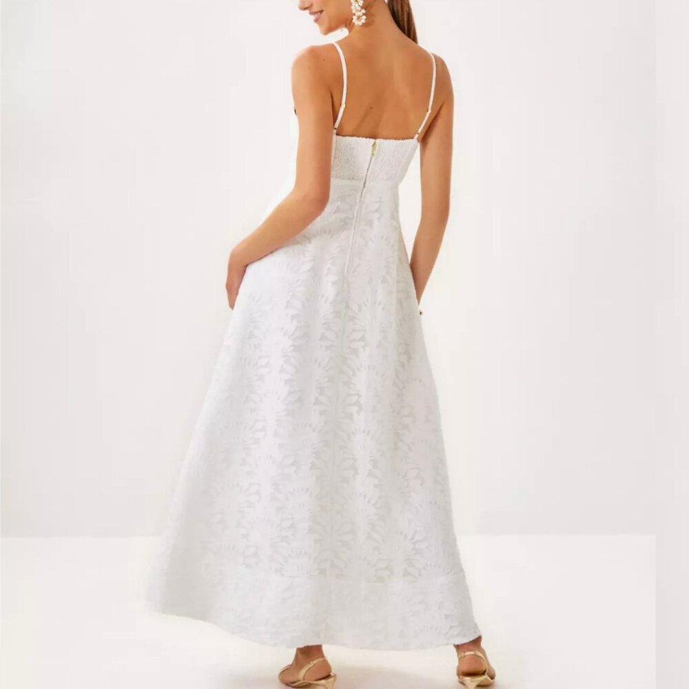Lilly Pulitzer Sarahlynne Max Dress - Resort White Stacked Palm Burnout